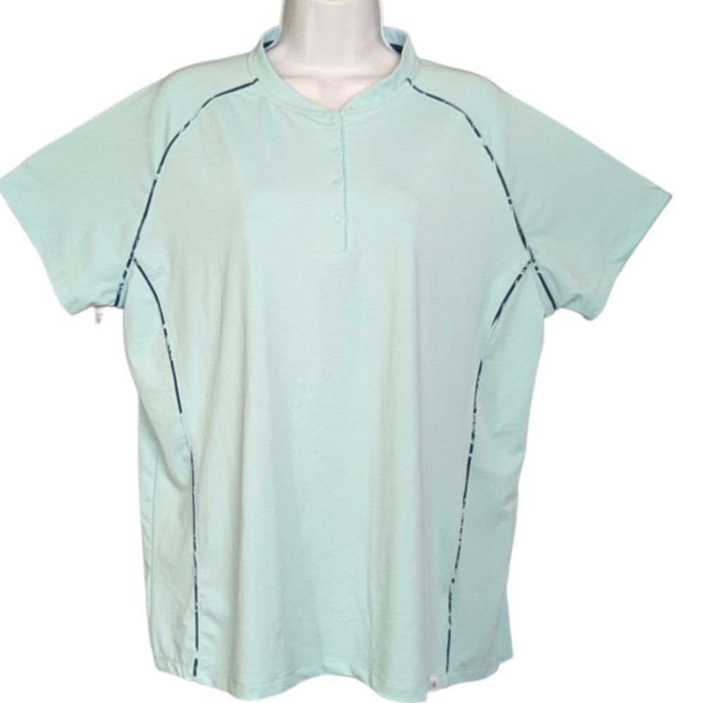 Women's Lady Hagen XXL Blue Top Snap Up Collar